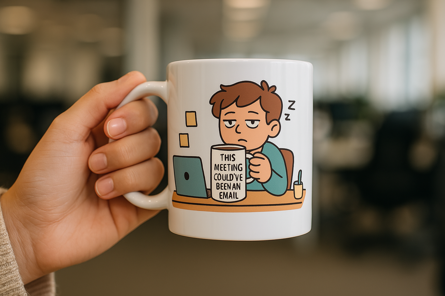 “This Meeting Could’ve Been an Email” Lazy Office Worker Mug